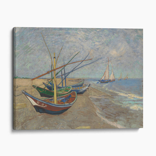 Fishing Boats on the Beach at Saintes-Maries-de-la-Mer by Van Gogh