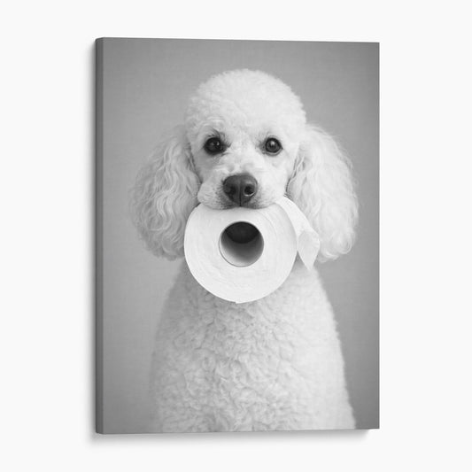 White Poodle Dog Toilet Paper
