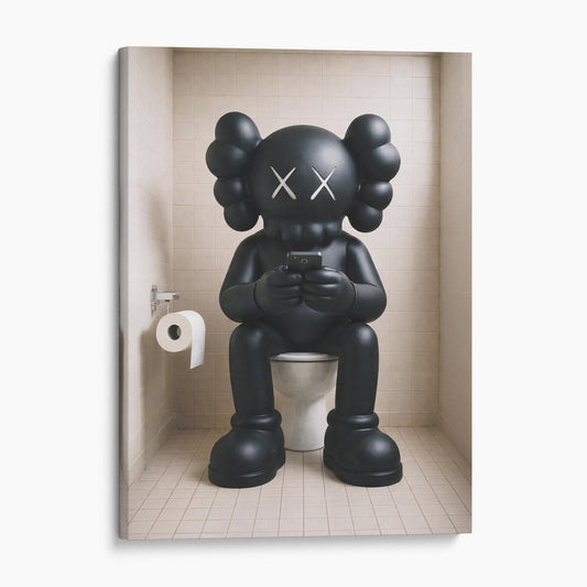 Kaws On The Phone On The Toilet