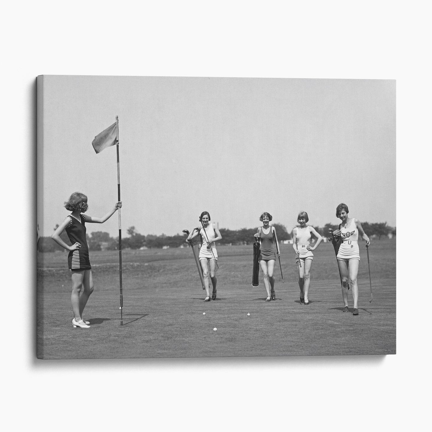 Girls Playing Golf Vintage Sports