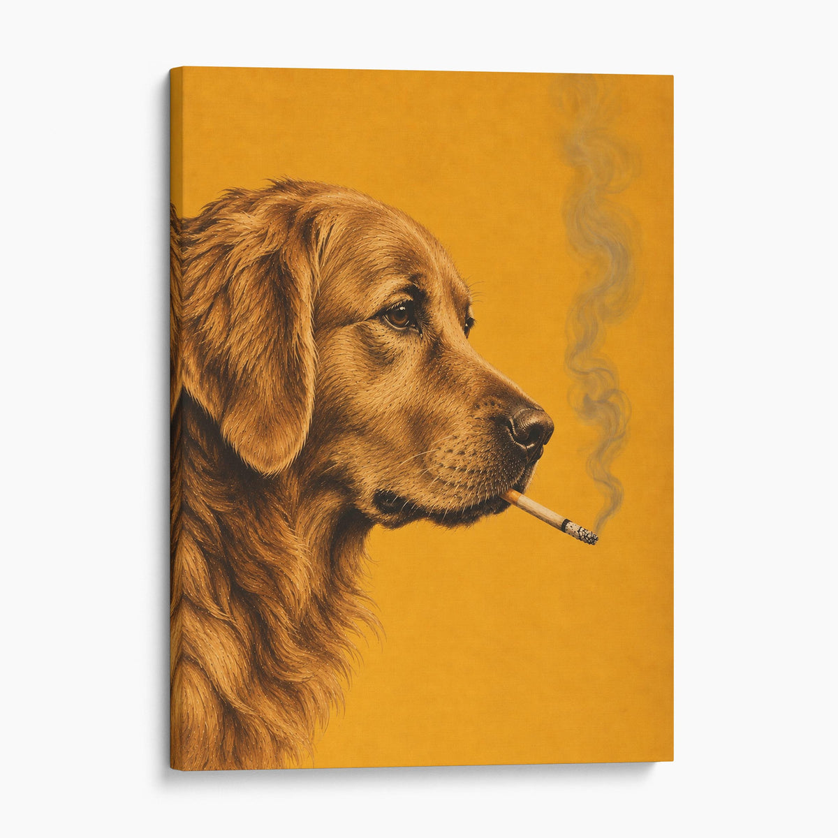 Golden Retriever Smoking A Cigarette