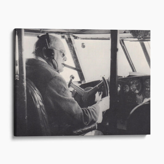 Winston Churchill Smoking A Cigar Flying An Airplane, World War Two