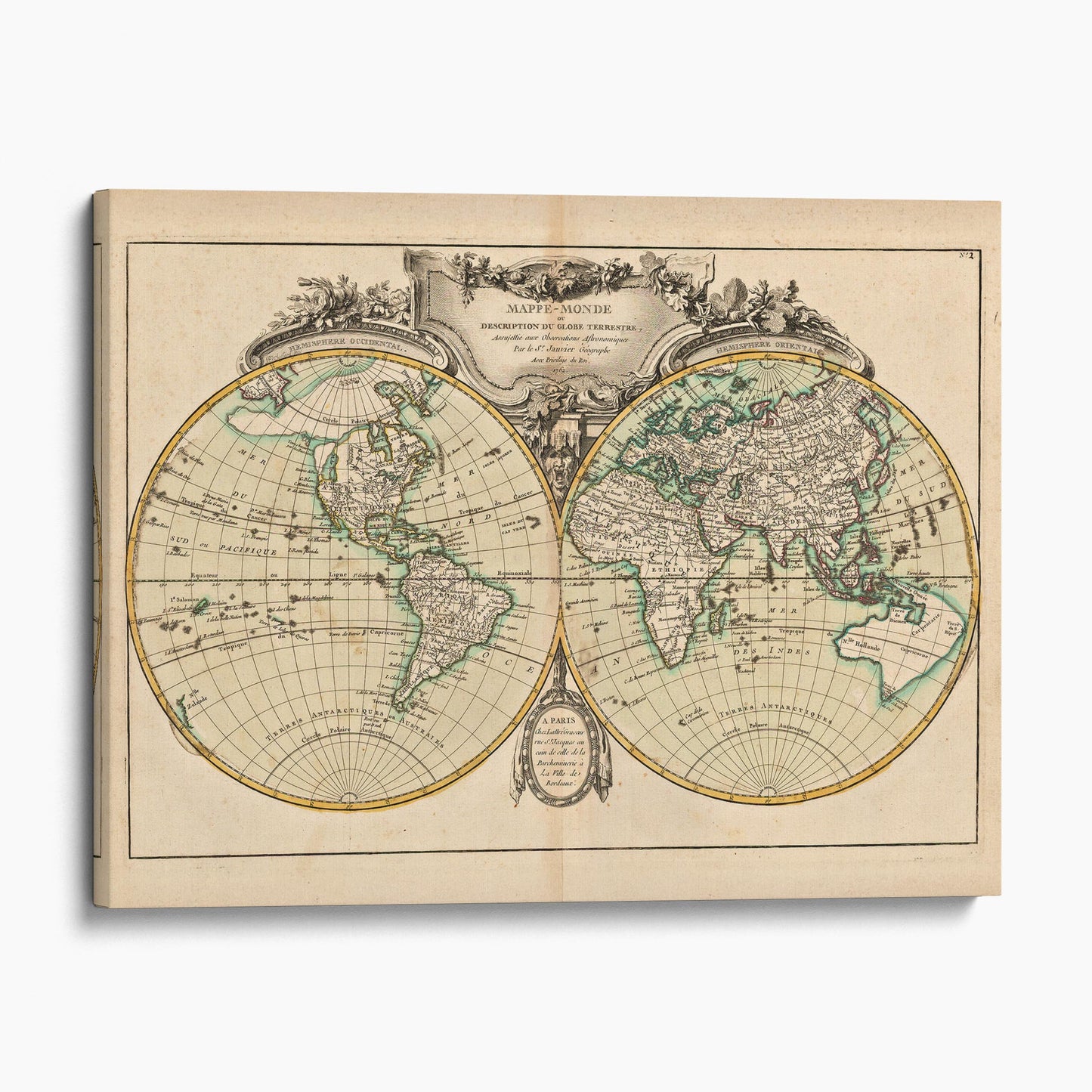 World Map 1762 - Old Vintage Map Of The World