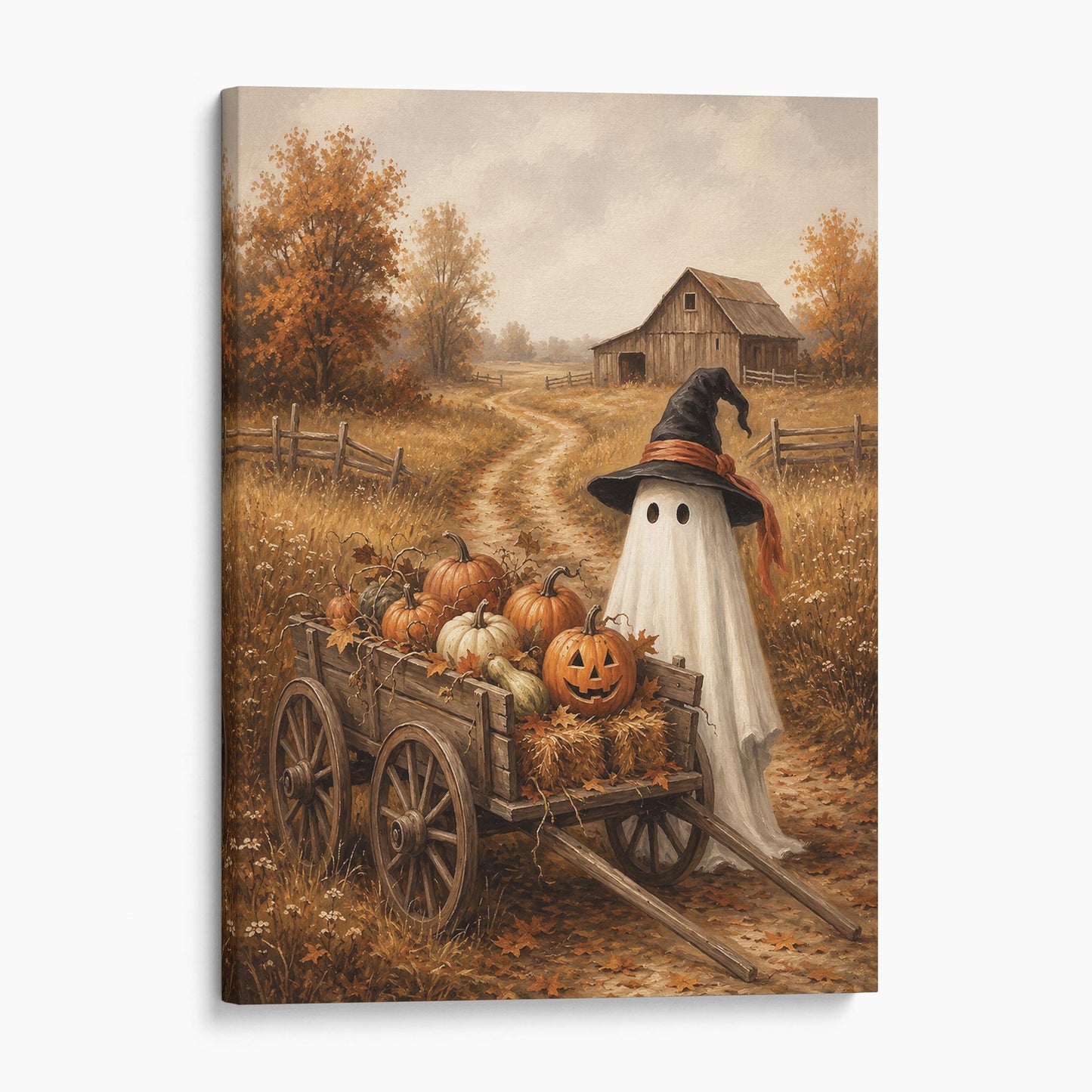 Autumn Ghost with Pumpkins