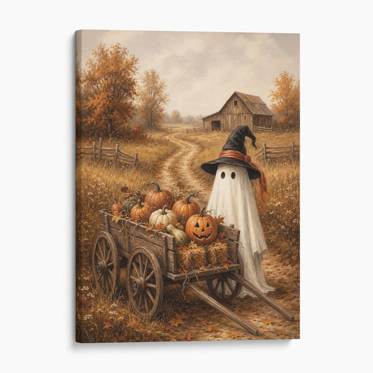 Autumn Ghost with Pumpkins