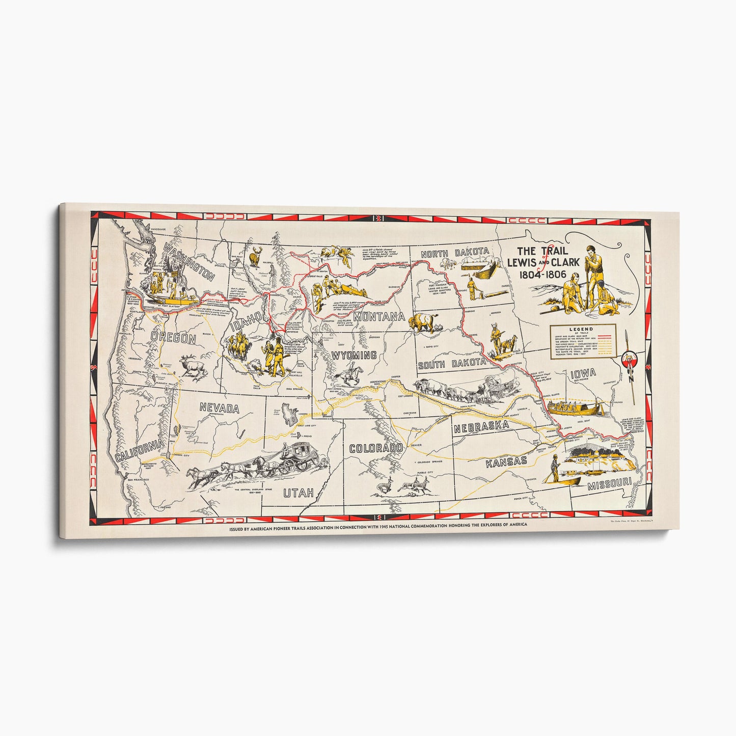 Map of the Trail of Lewis and Clark