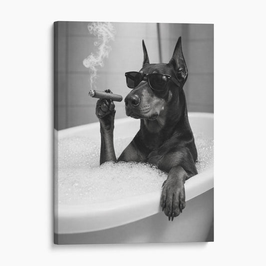 Doberman Dog Bathtub Cigar