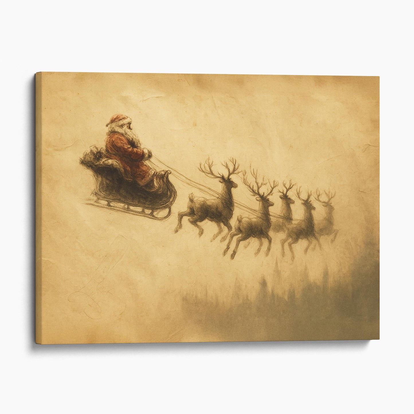 Vintage Santa Claus Sleigh With Reindeer II