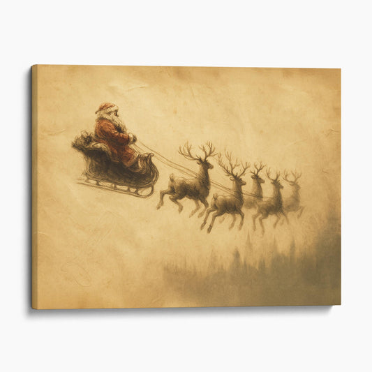 Vintage Santa Claus Sleigh With Reindeer II