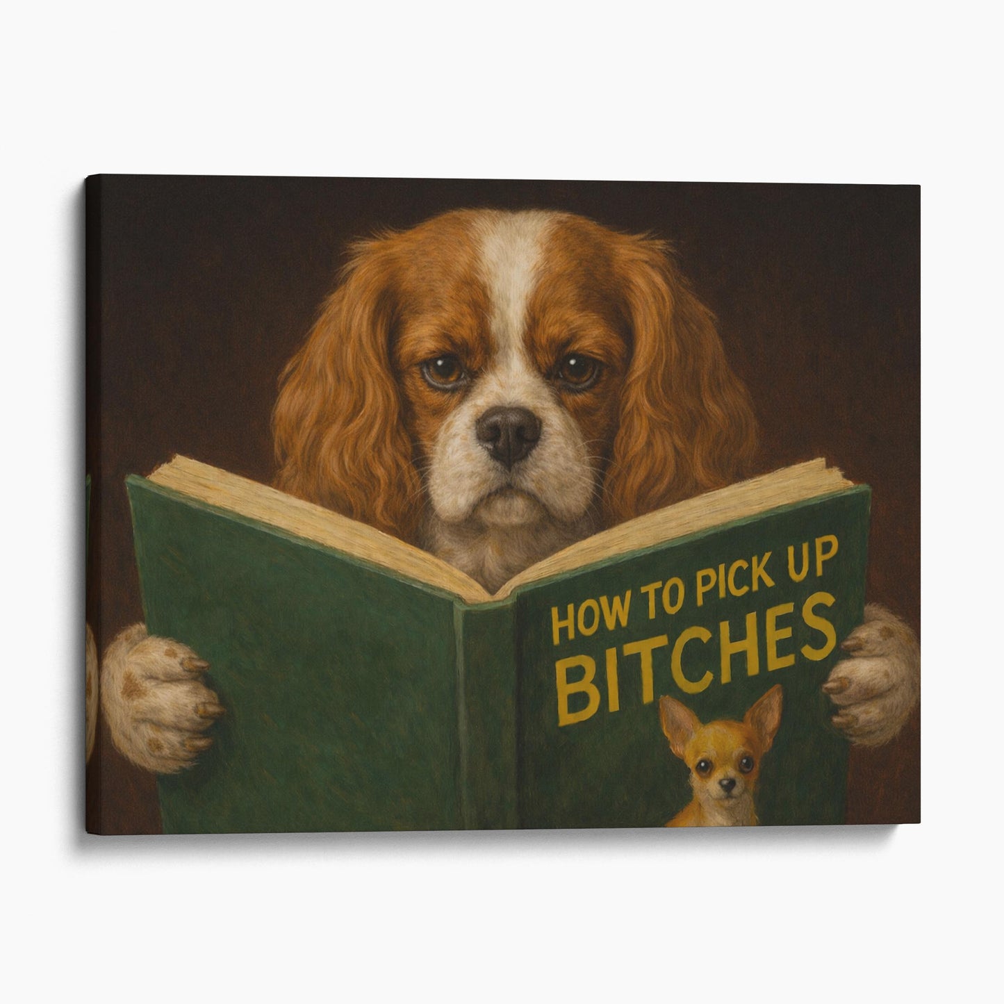 Cavalier King Charles Dog Reading Dating Book
