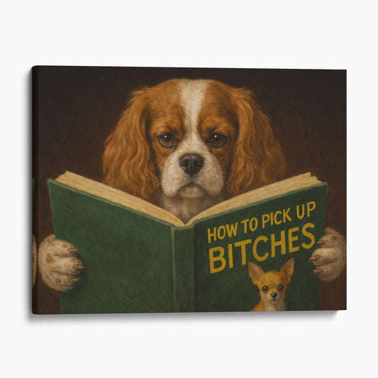 Cavalier King Charles Dog Reading Dating Book