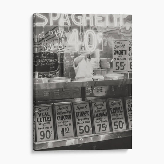 Little Italy NYC Vintage Italian Restaurant, Spaghetti (1957)