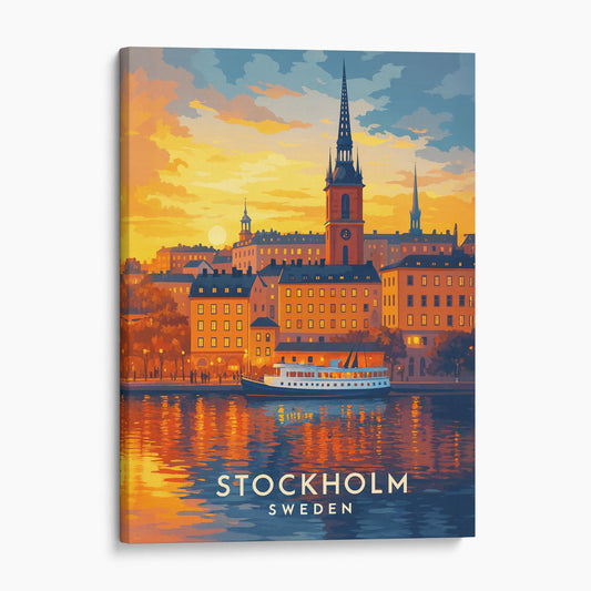 Stockholm Sweden Vintage Travel Poster
