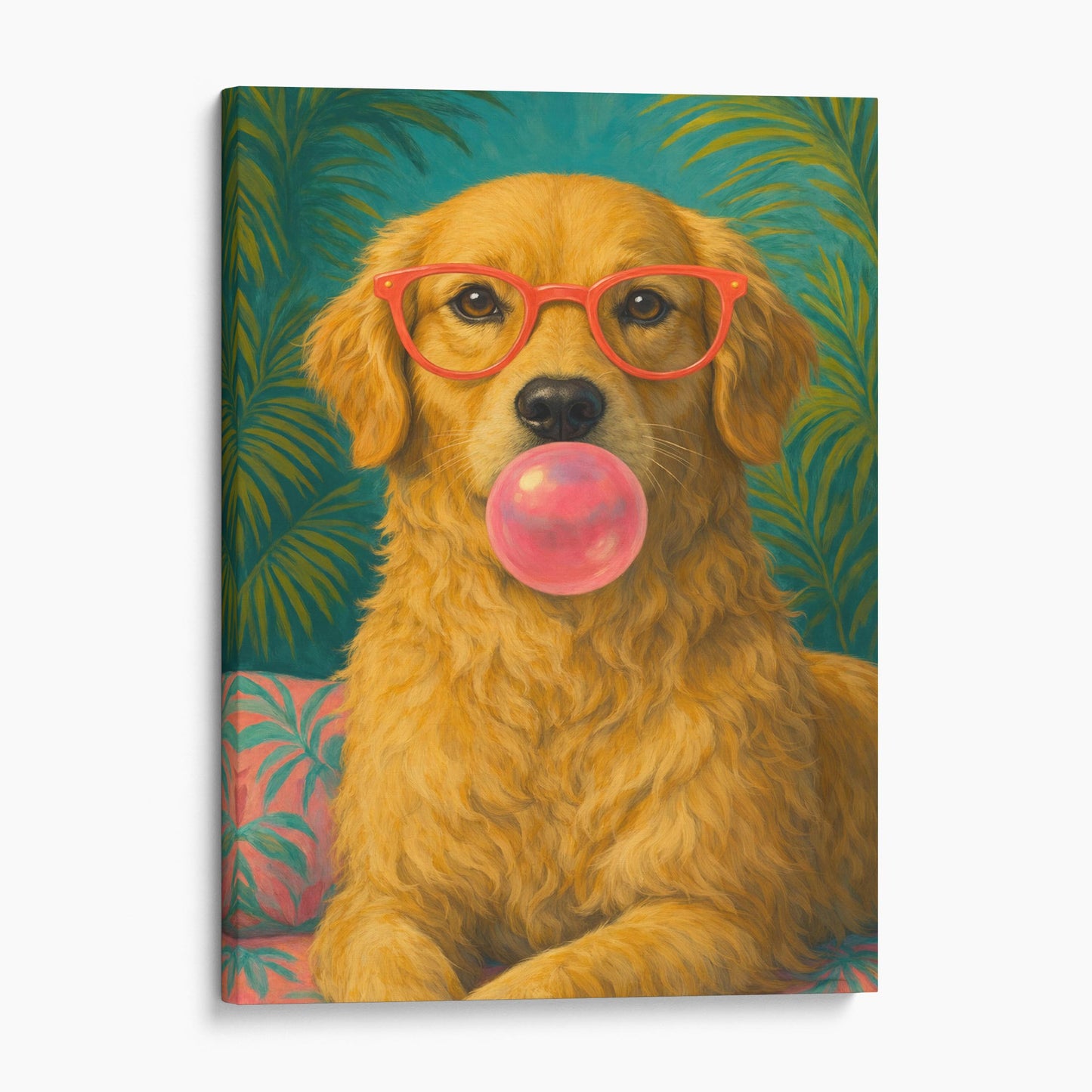 Golden Retriever Pink Sunglasses Bubble Gum