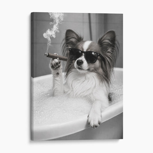 Papillon Dog Bathtub Cigar