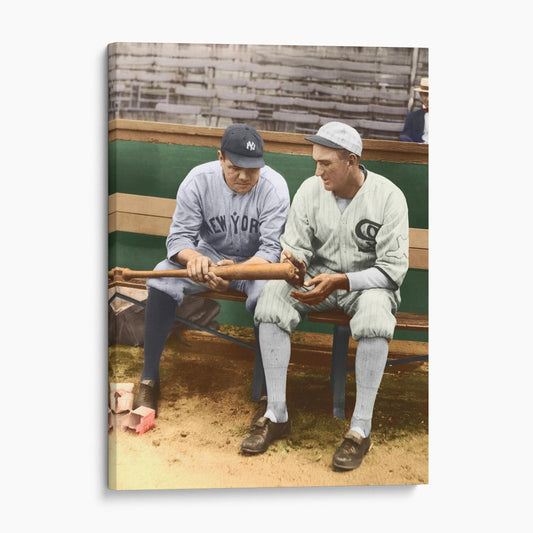 Babe Ruth with Shoeless Joe Jackson