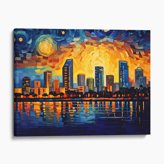 San Diego Skyline Van Gogh Starry Night