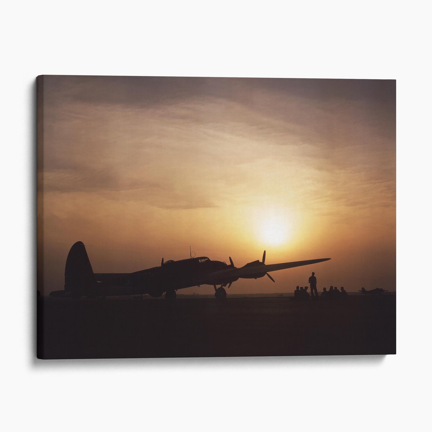 Sunset Silhouette of a B17 Flying Fortress, World War Two