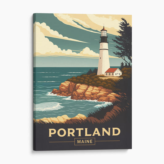 Portland Maine Vintage Travel Poster