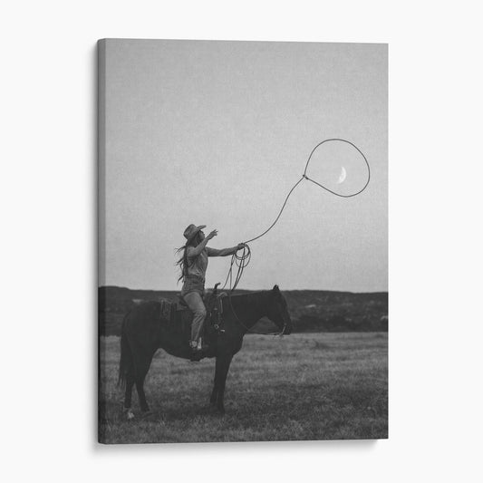 Cowgirl Lassoing The Moon