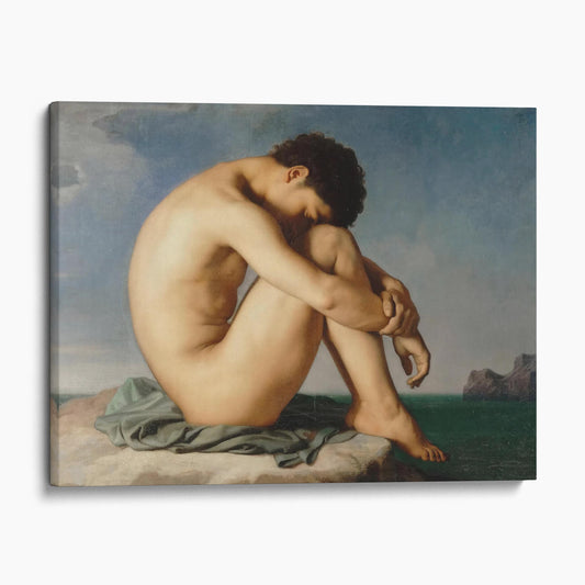 Study (Young Male Nude Seated Beside the Sea) by Hippolyte Flandrin
