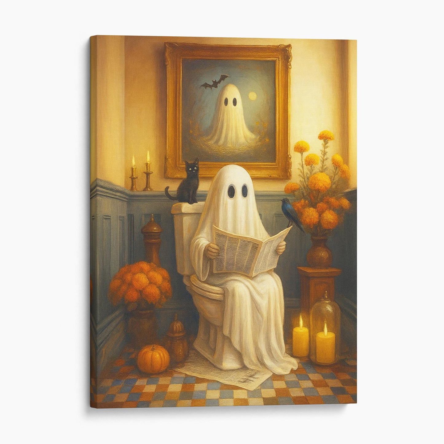 Ghost Reading A Book On The Toilet