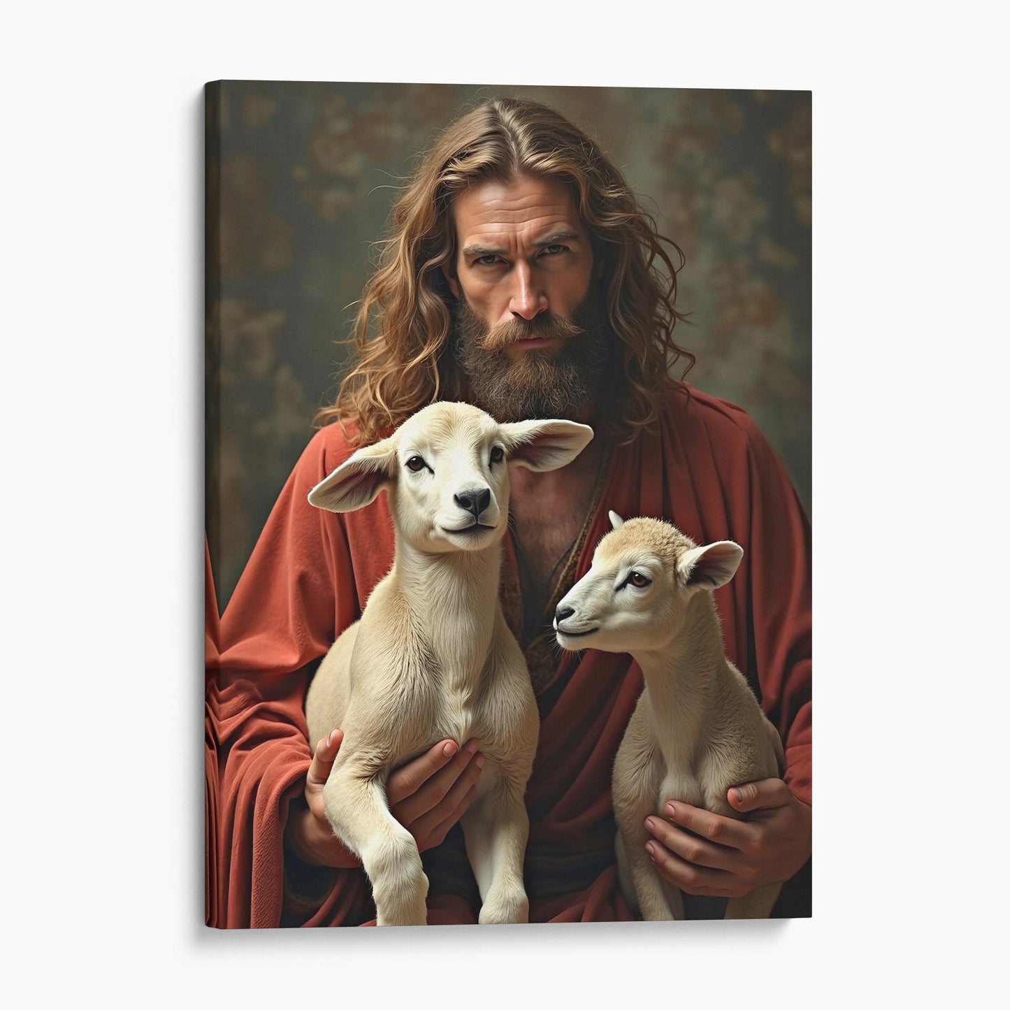 Jesus Christ Holding Lambs