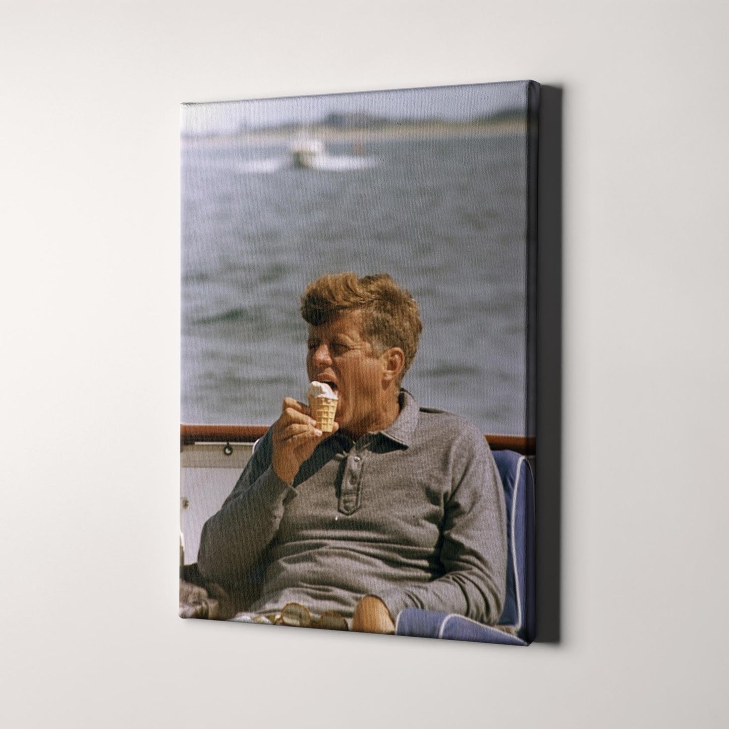 John F Kennedy (JFK) Enjoying An Ice Cream