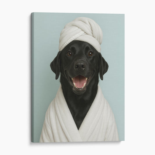 Black Labrador Dog Bath Towel