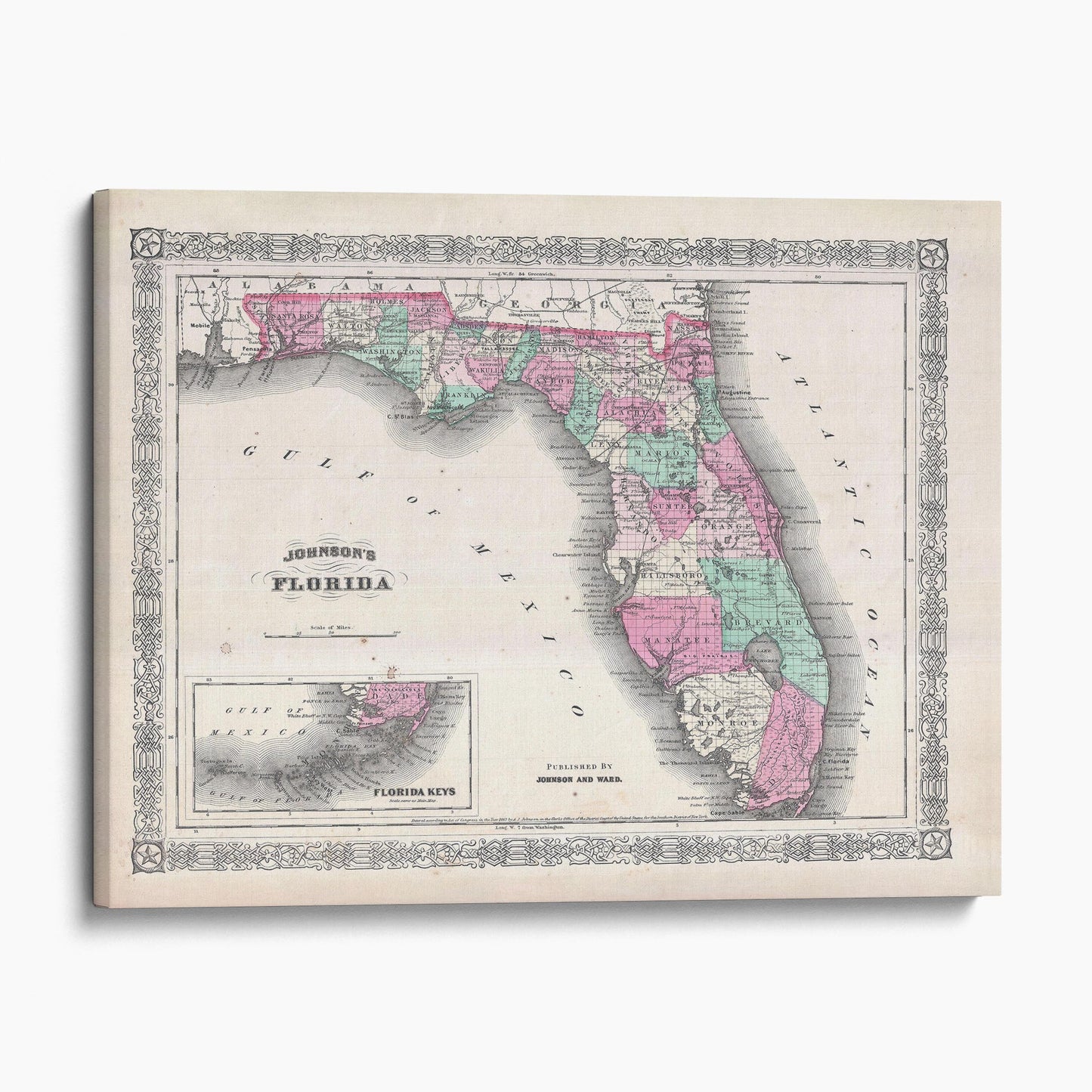 Map of Florida 1866
