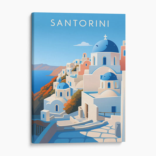 Santorini Greece Vintage Travel Poster