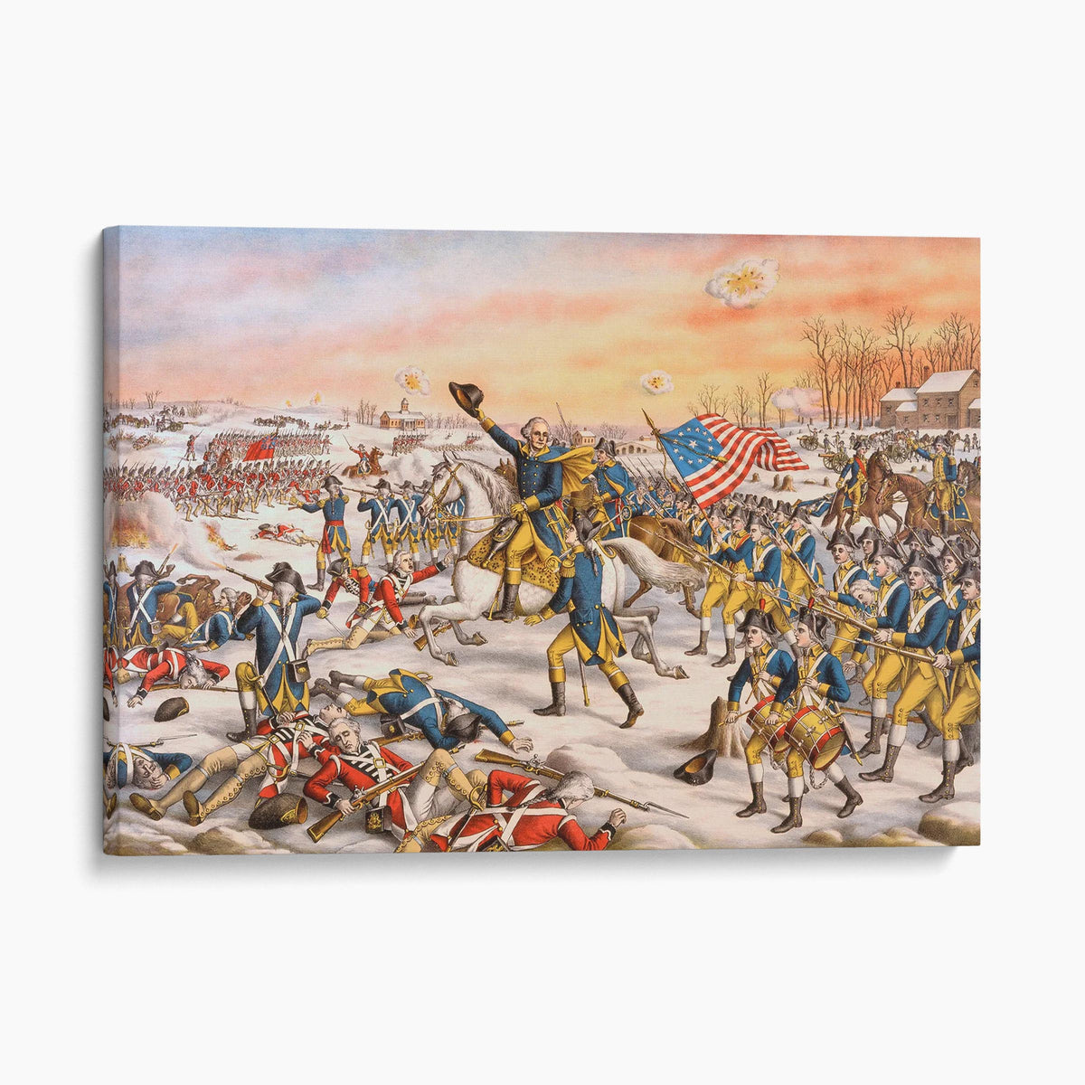 General Washington leading his troops against the British lines