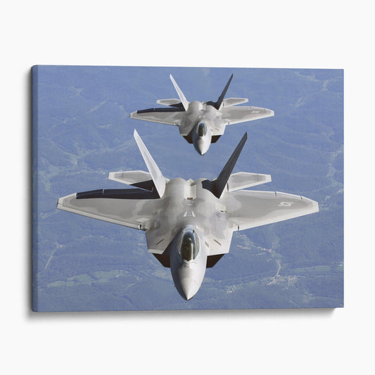 Two F-22As in Close Trail Formation