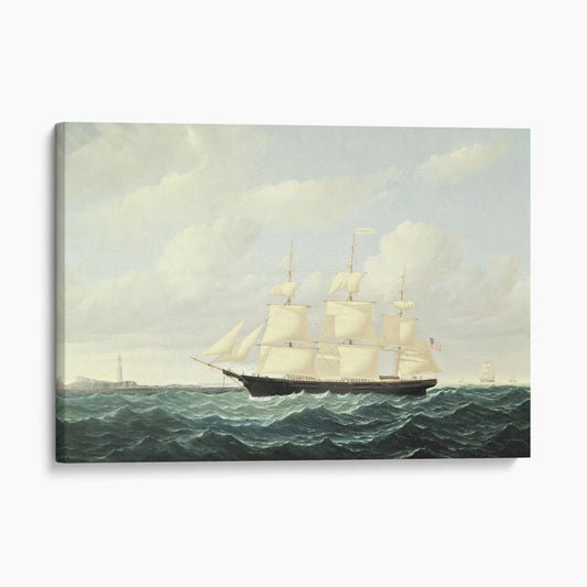 Dashing Wave - Clipper Ship off Boston Light, 1855 by William Bradford
