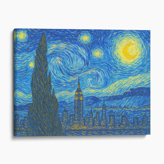 New York City Skyline Van Gogh Starry Night
