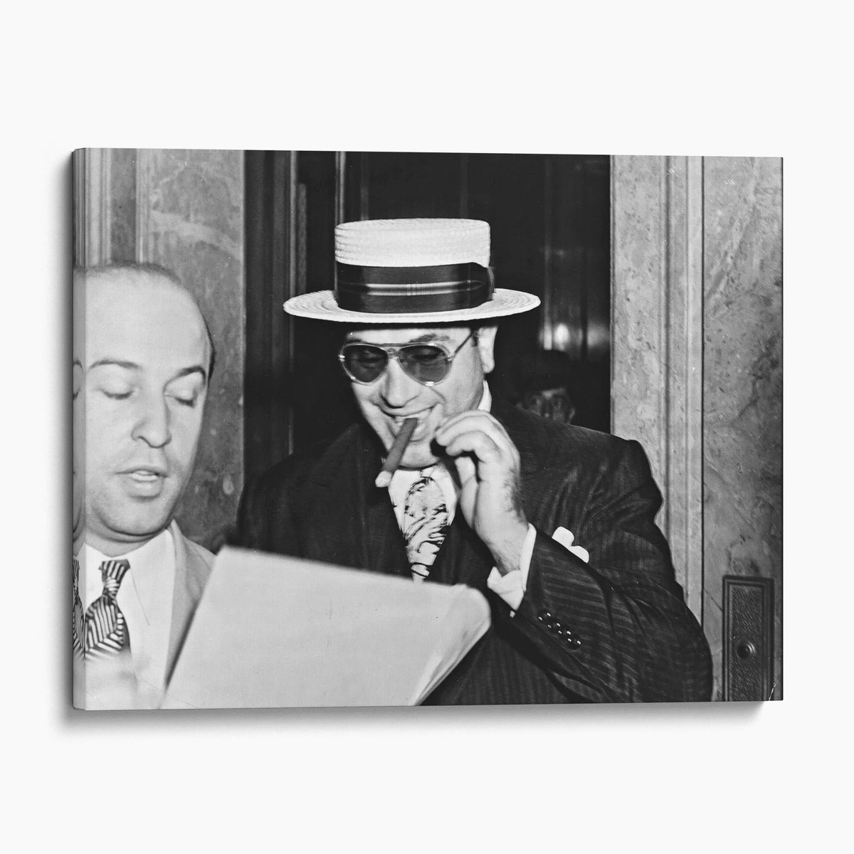 Al Capone Smoking a Cigar After Court Hearing