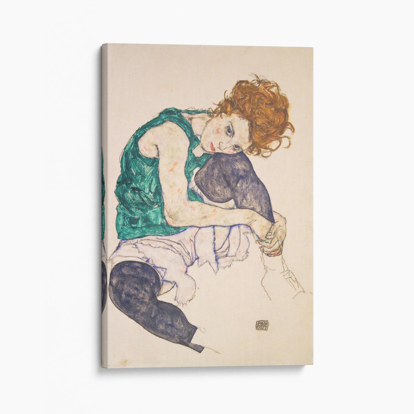 Seated Woman with Bent Knees (1917) by Egon Schiele