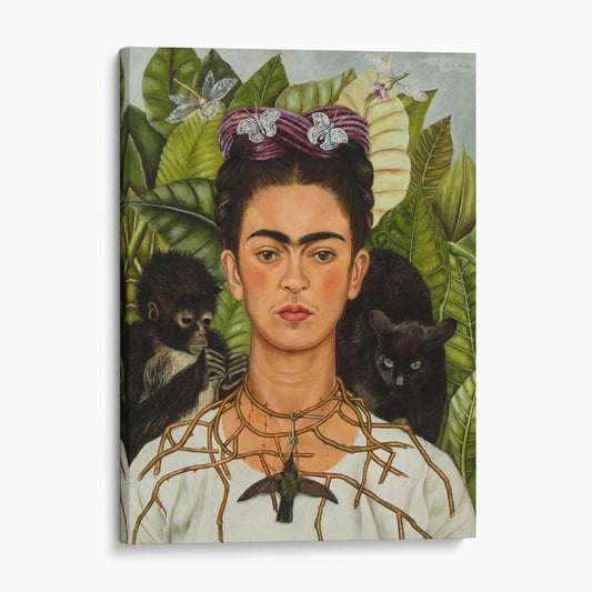 Frida Kahlo Self-Portrait with Thorn Necklace and Hummingbird