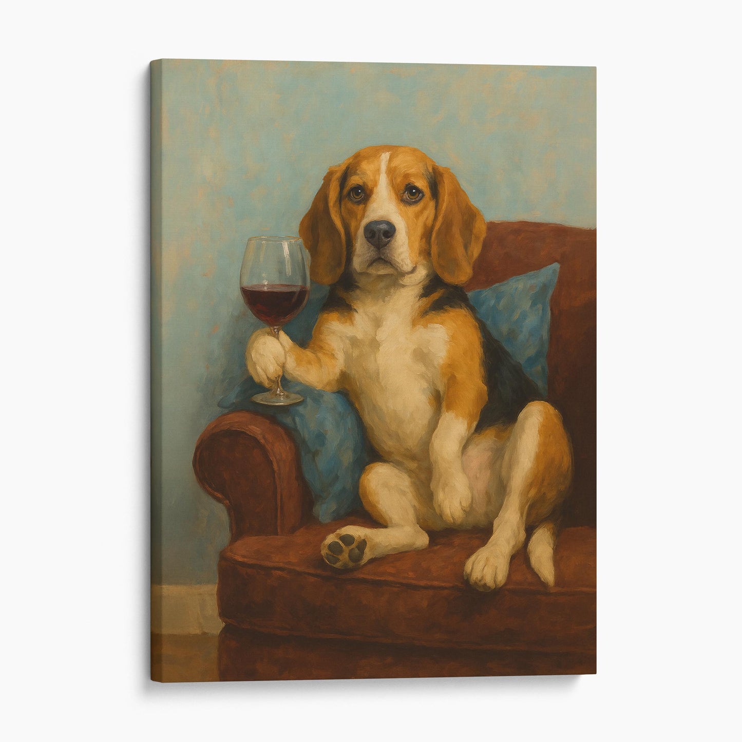 Beagle Dog With A Glass Of Wine