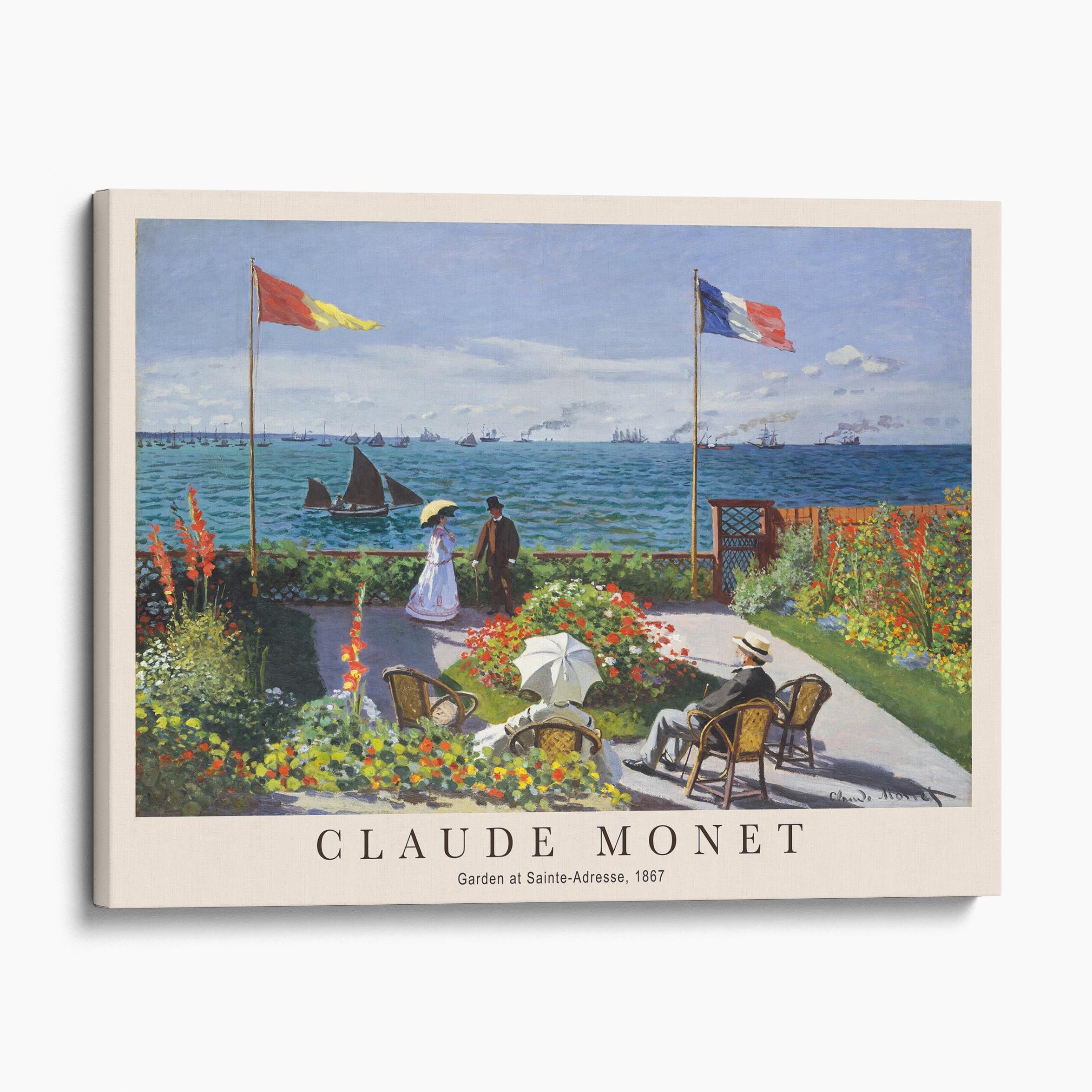 Claude Monet Garden at Sainte-Adresse Canvas Wall Art Prints – Big