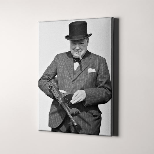 Winston Churchill Tommy Machine Gun