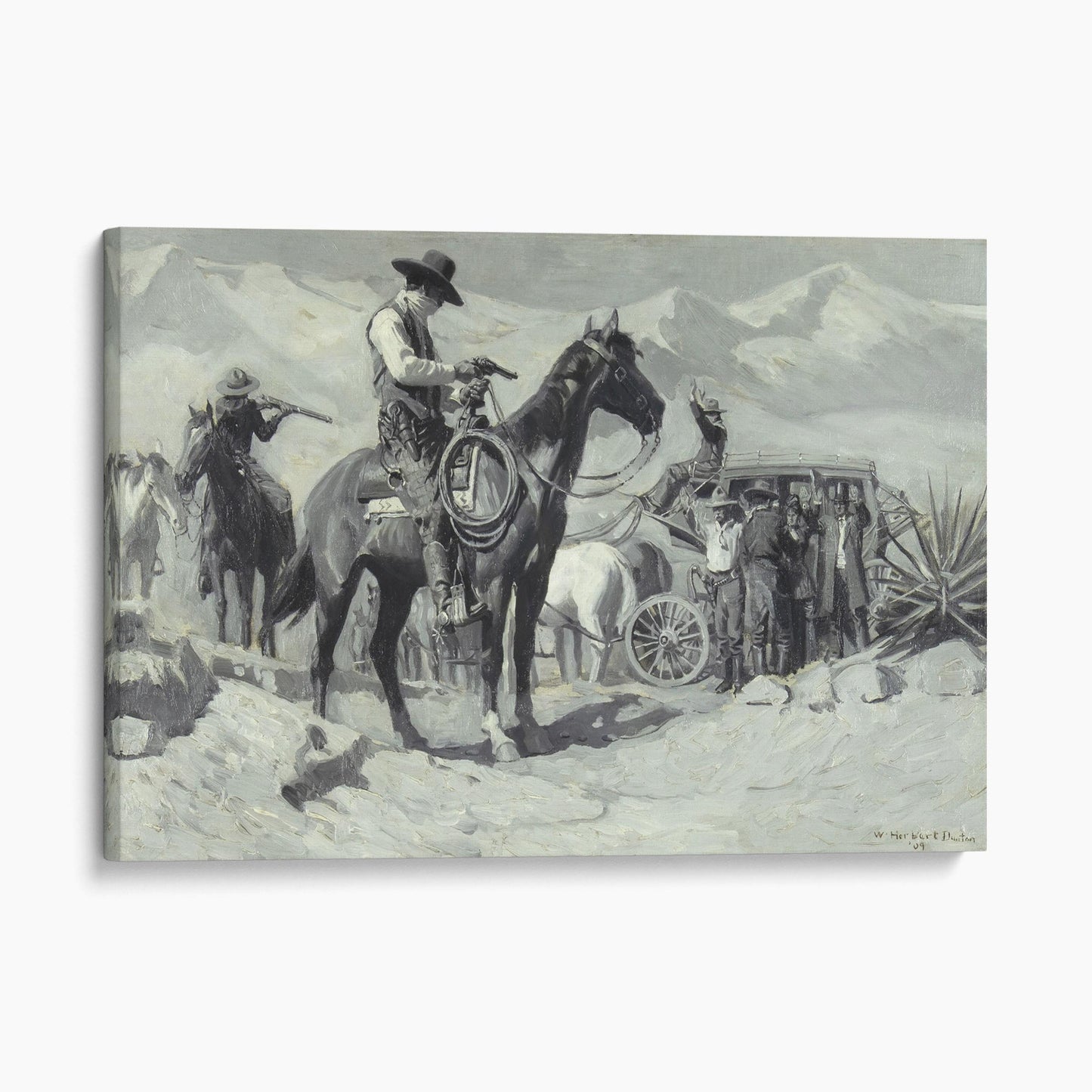 The Stagecoach Robbery, 1909 by W Herbert Dunton