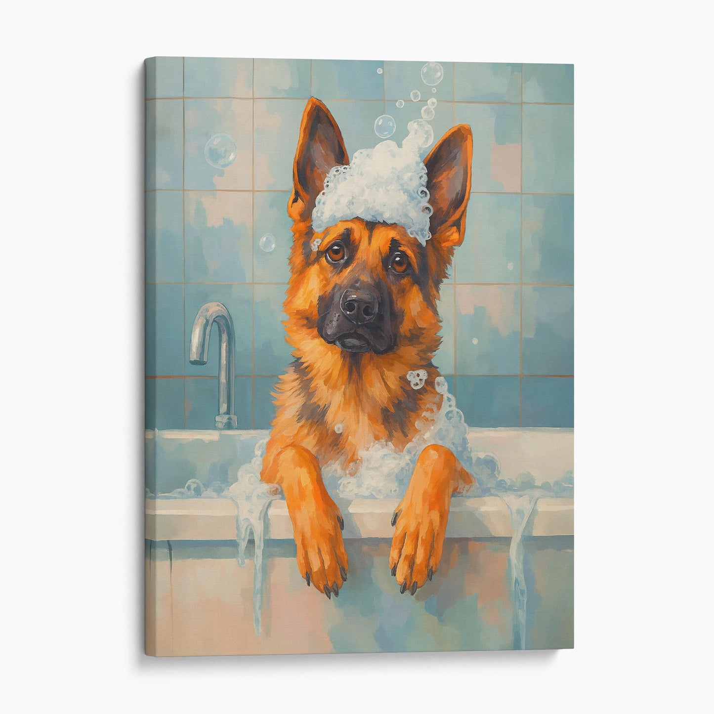 German Shepherd Dog Bathtub Bubble Bath