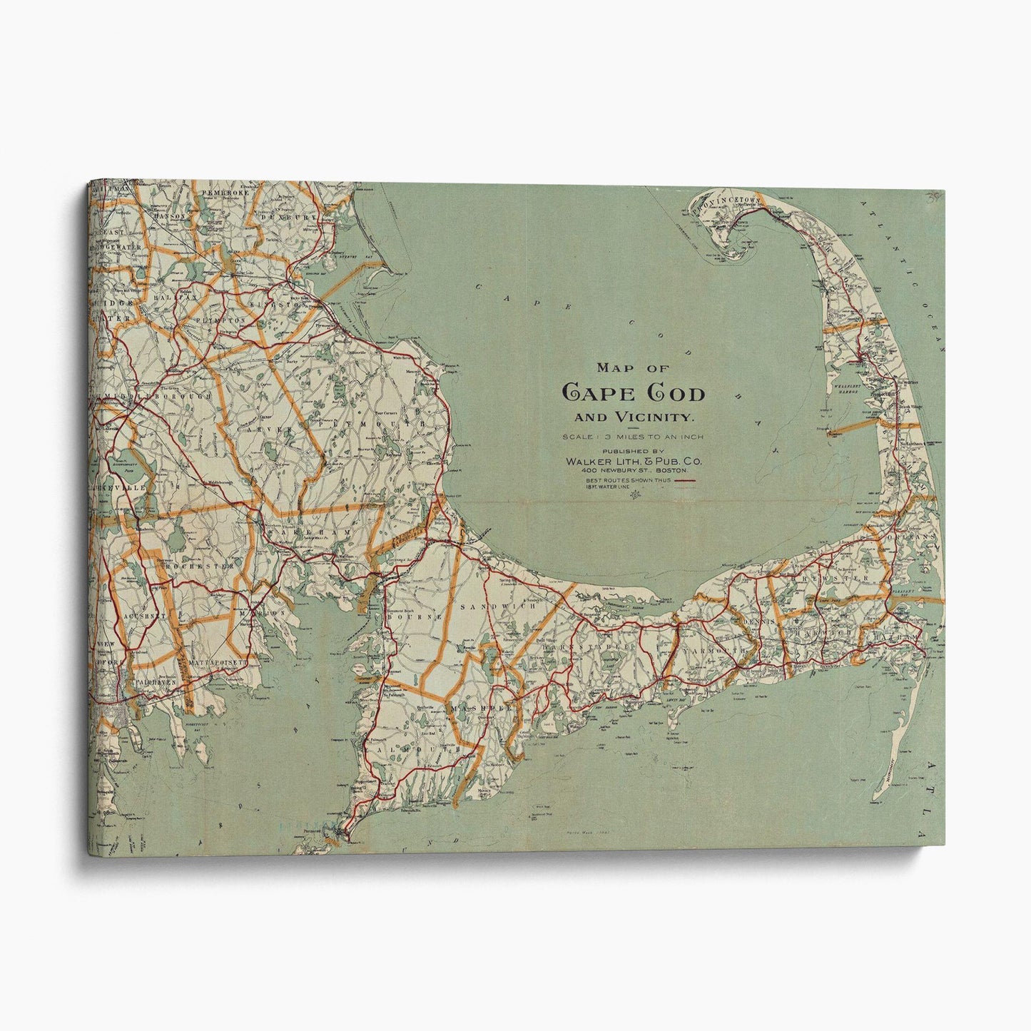 Vintage Map Of Cape Cod, 1917