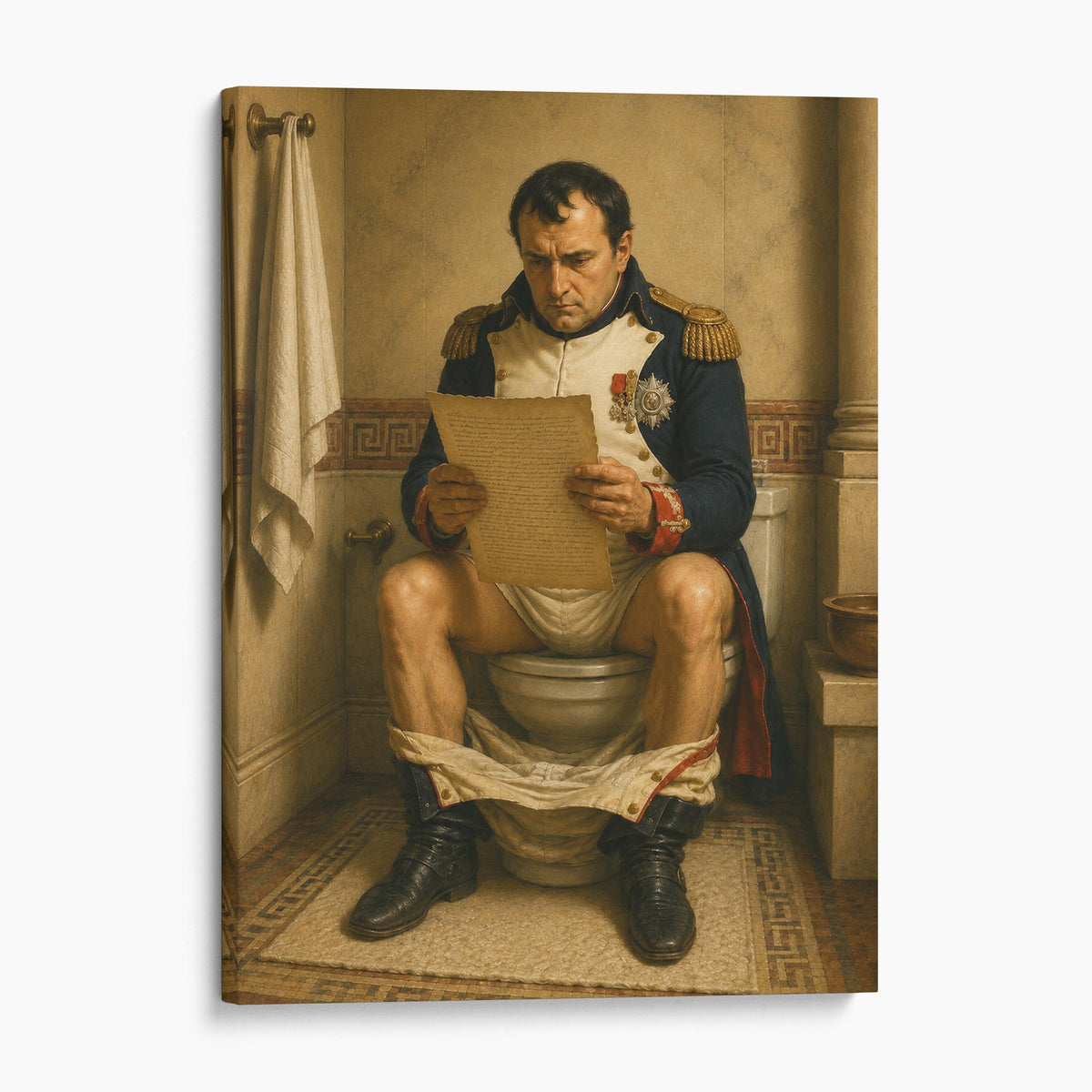 Napoleon Bonaparte Reading On The Toilet