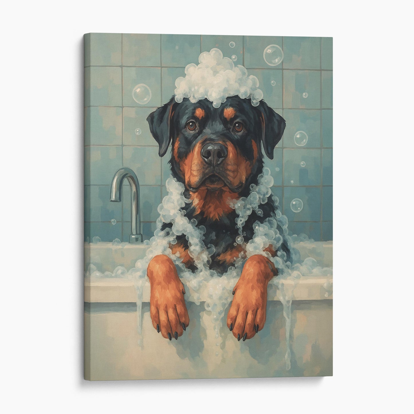 Rottweiler Dog Bathtub Bubble Bath