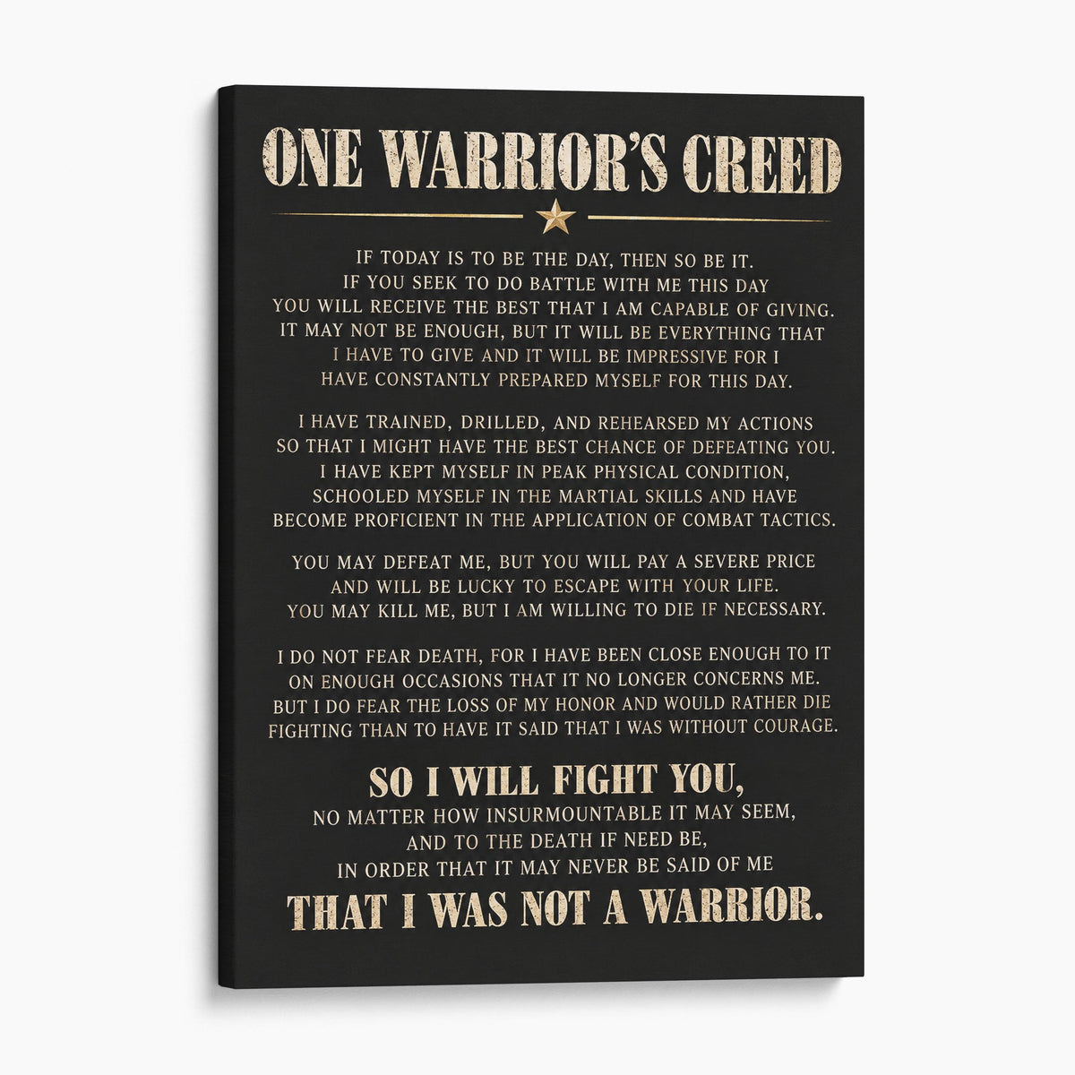 One Warrior's Creed