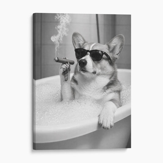 Pembroke Welsh Corgi Dog Bathtub Cigar