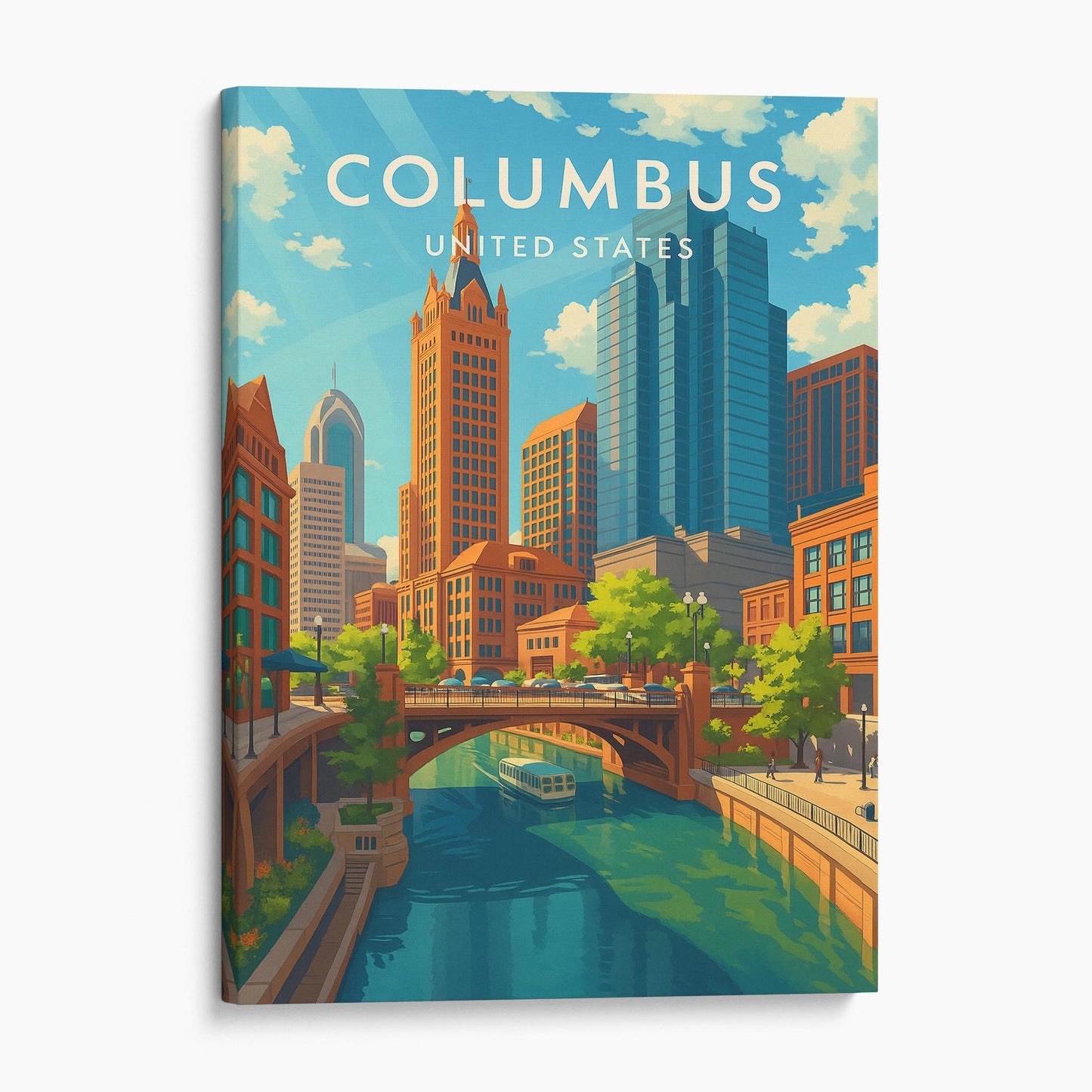 Columbus Ohio Vintage Travel Poster