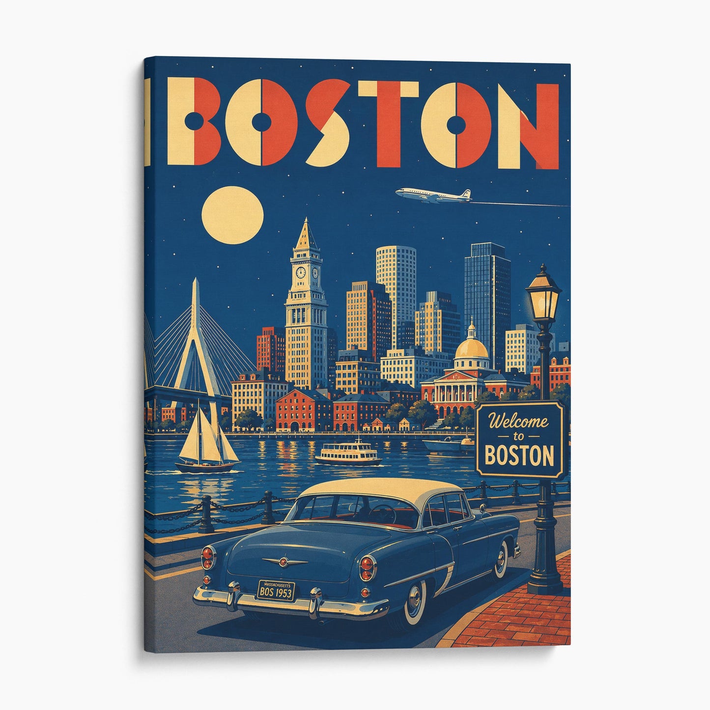 Boston Vintage Travel Poster